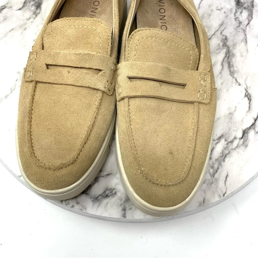 Vionic Uptown Hybrid Sand Suede Lug Sole Comfort Loafers 9 Classic Preppy Sporty - Picture 9 of 15